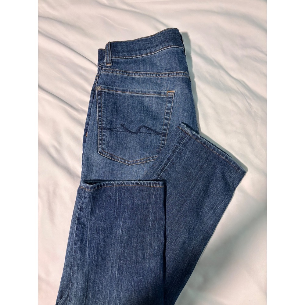 7 For All Mankind The Straight Jeans Medium Wash Blue Denim 31 7T12183L MTR